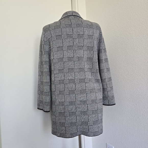 J. Crew Sophie Open Front Sweater Blazer Glen Plaid Wool Blend Size Medium - Picture 6 of 16